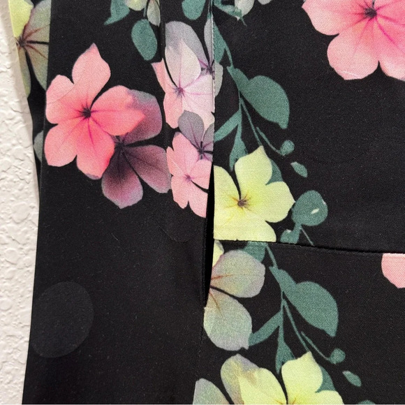 Ted Baker London Carmylle Midi Tea Dress Black Floral Multi Size 3 (6-8) NO BELT - Picture 9 of 15